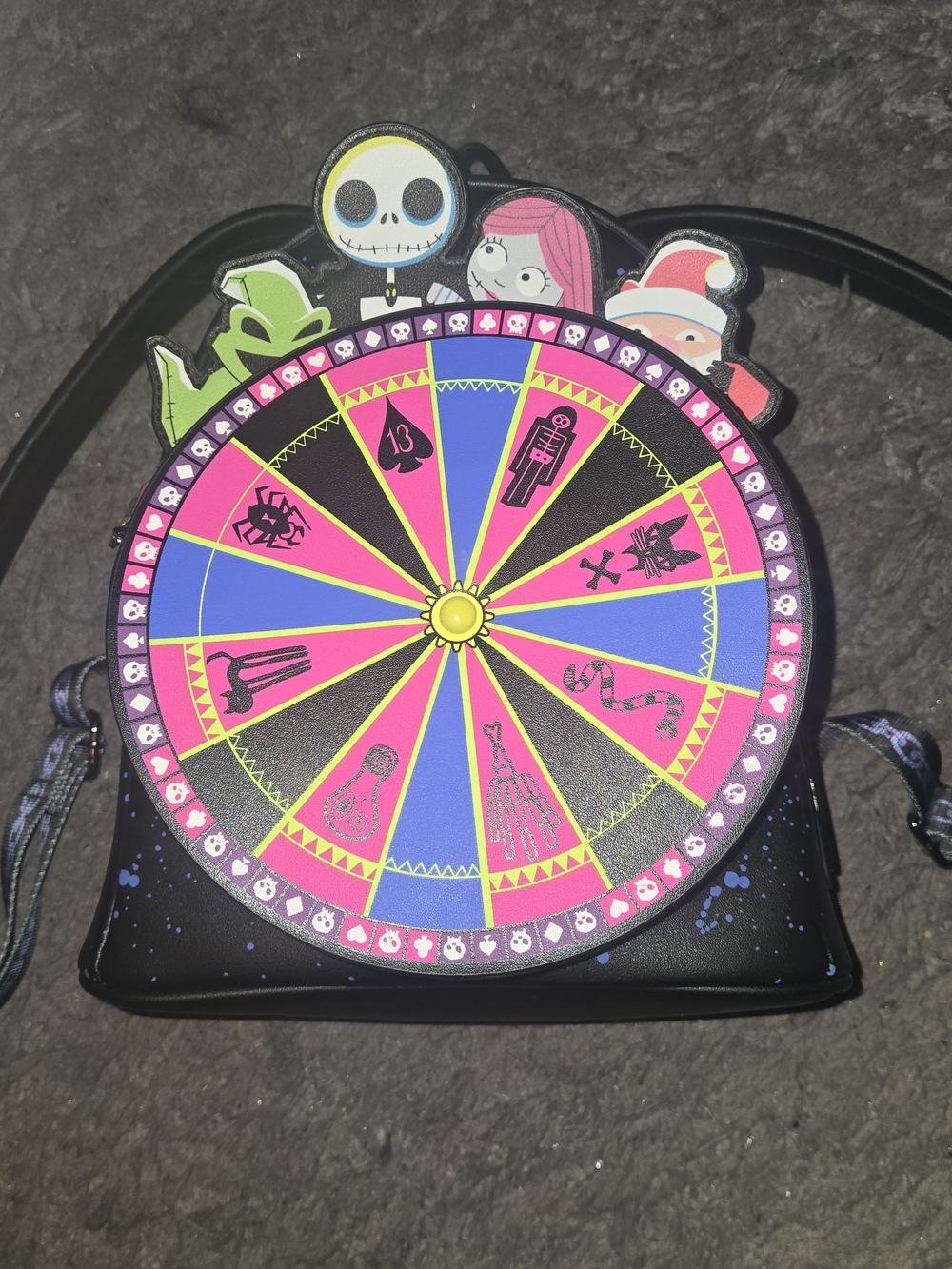 Nightmare Wheel Icon Crossbody Bag - Black with Neon Accents